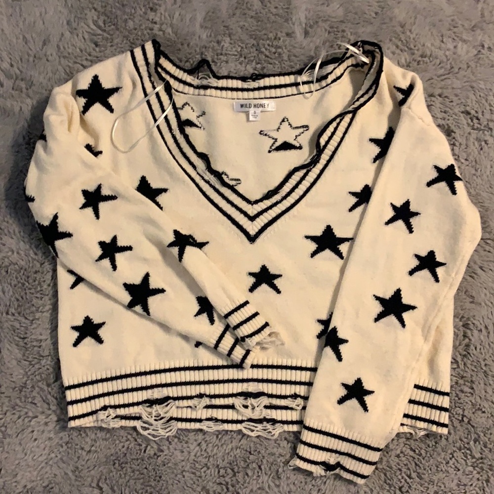 Wild Honey Star Cropped Sweater